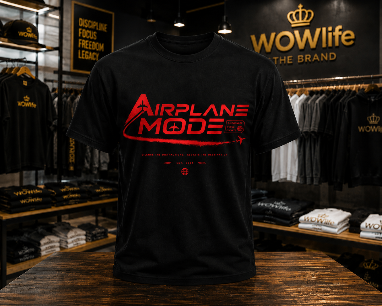 Airplane Mode Tee — Red