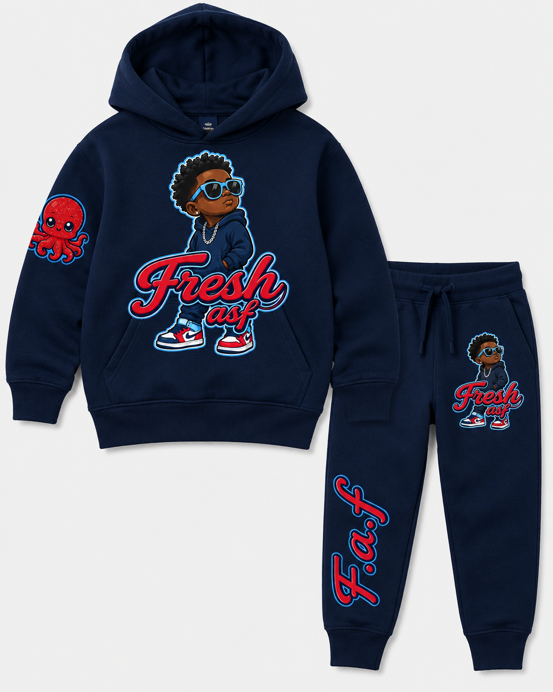 Fresh asf black and yellow school bus jogger suit