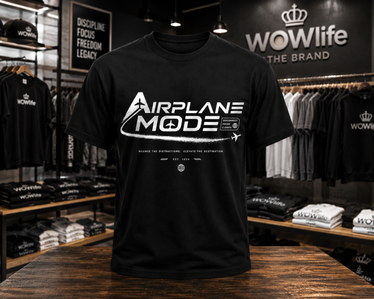 Airplane Mode Tee — Chrome
