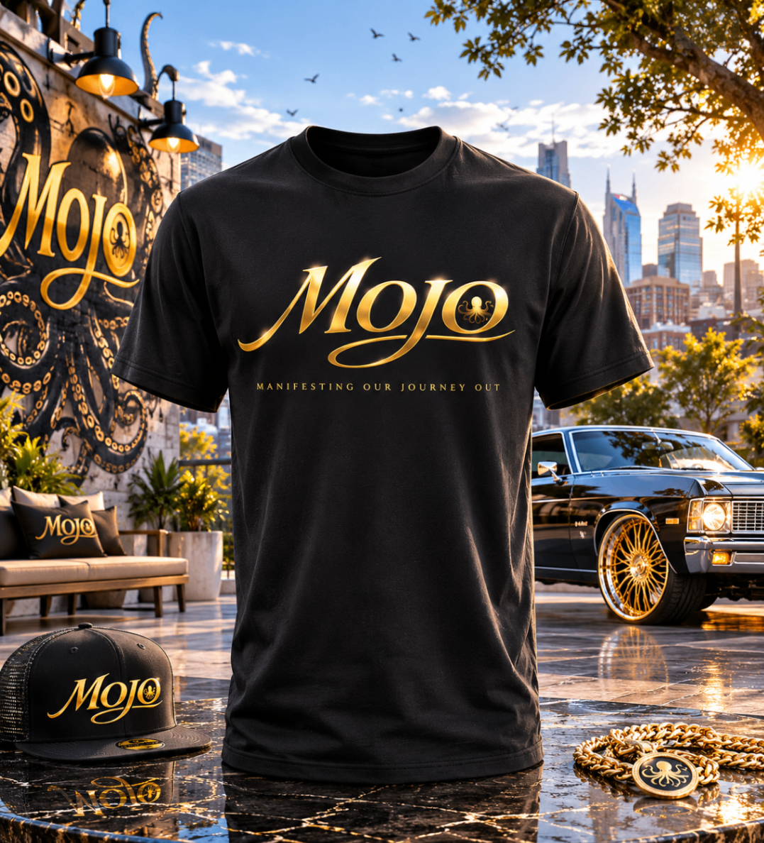MOJO Tee — Gold on Black